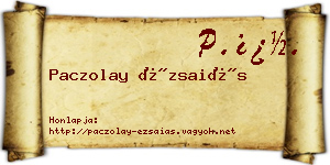 Paczolay Ézsaiás névjegykártya